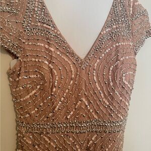 Adrianna Papell Sequin Embellished Dress in Blush
